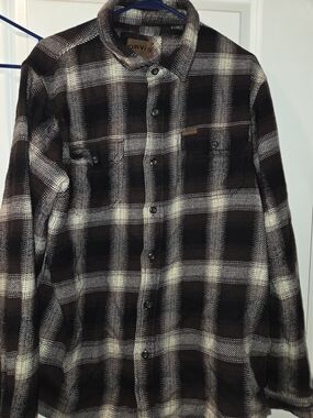 Orvis Brown and Cream Plaid Flannel Shirt